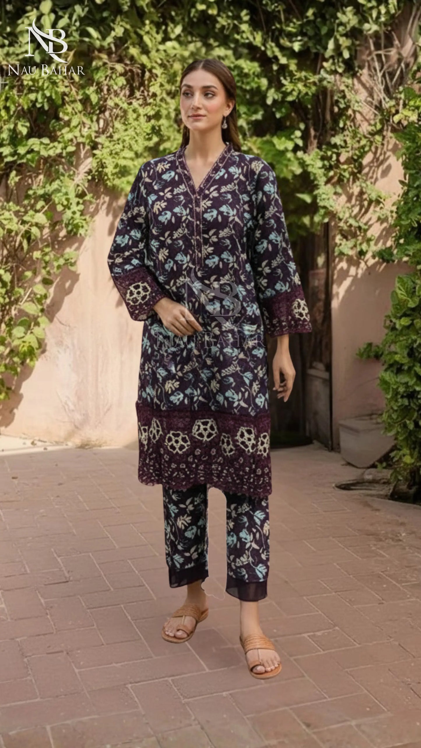 Vol-2 Khaddar Co Ords by Naubahar Embroidered Printed Khaddar 2 Piece - Winter Collection