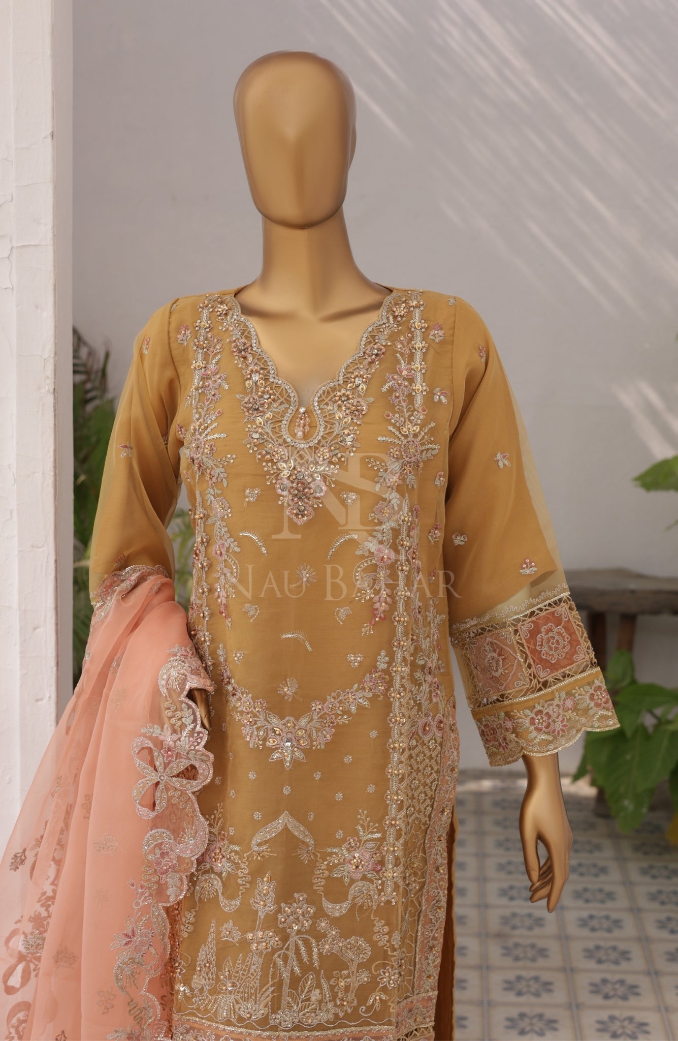 NB-02 Festive Formal Vol 4 Embroidered Organza Stitched 3 Piece Suit