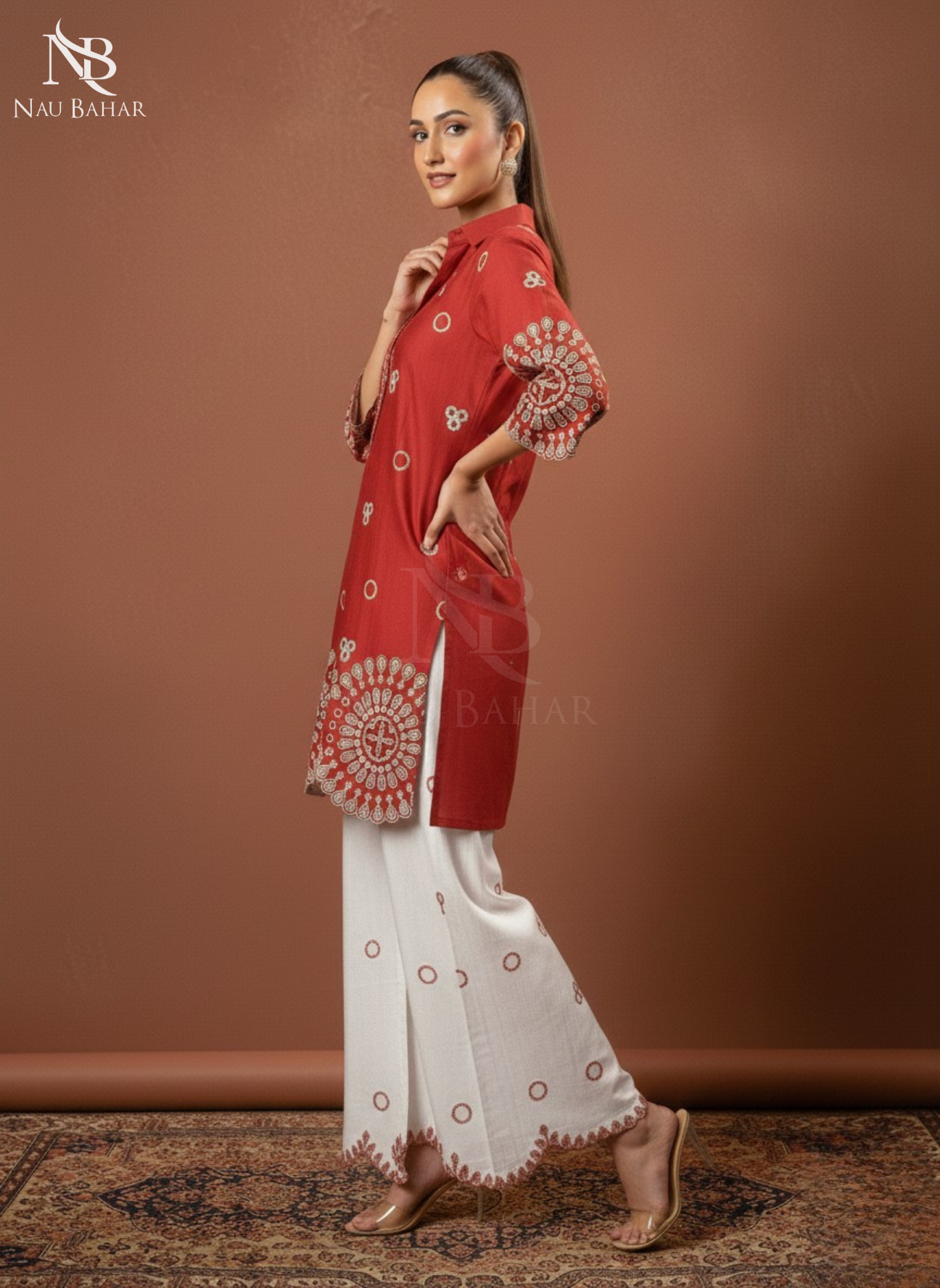 LP01 Embroidered Lawn 2 Piece Co-Ords Set