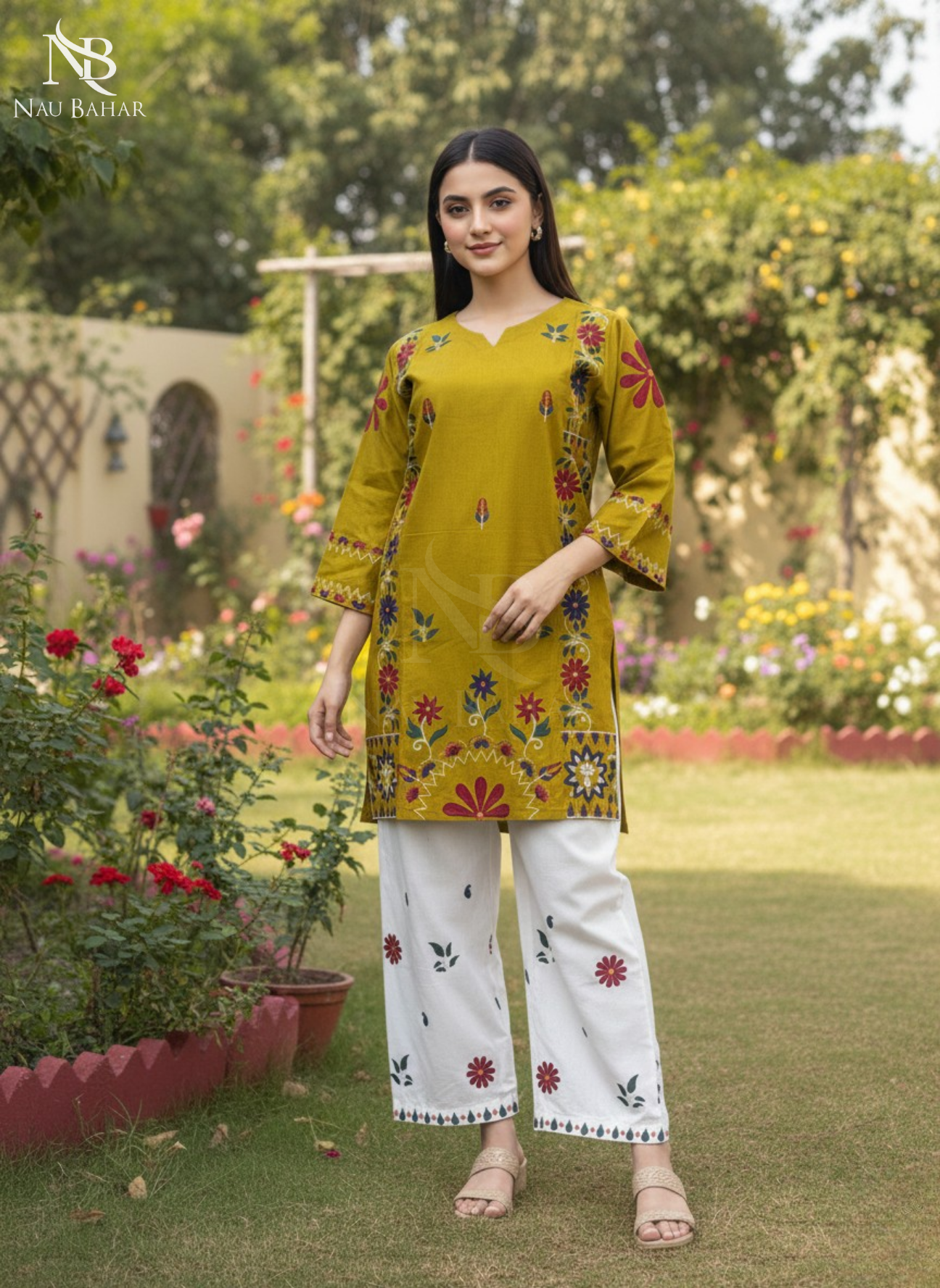 UG26 Embroidered Lawn 2 Piece Co-Ords Set