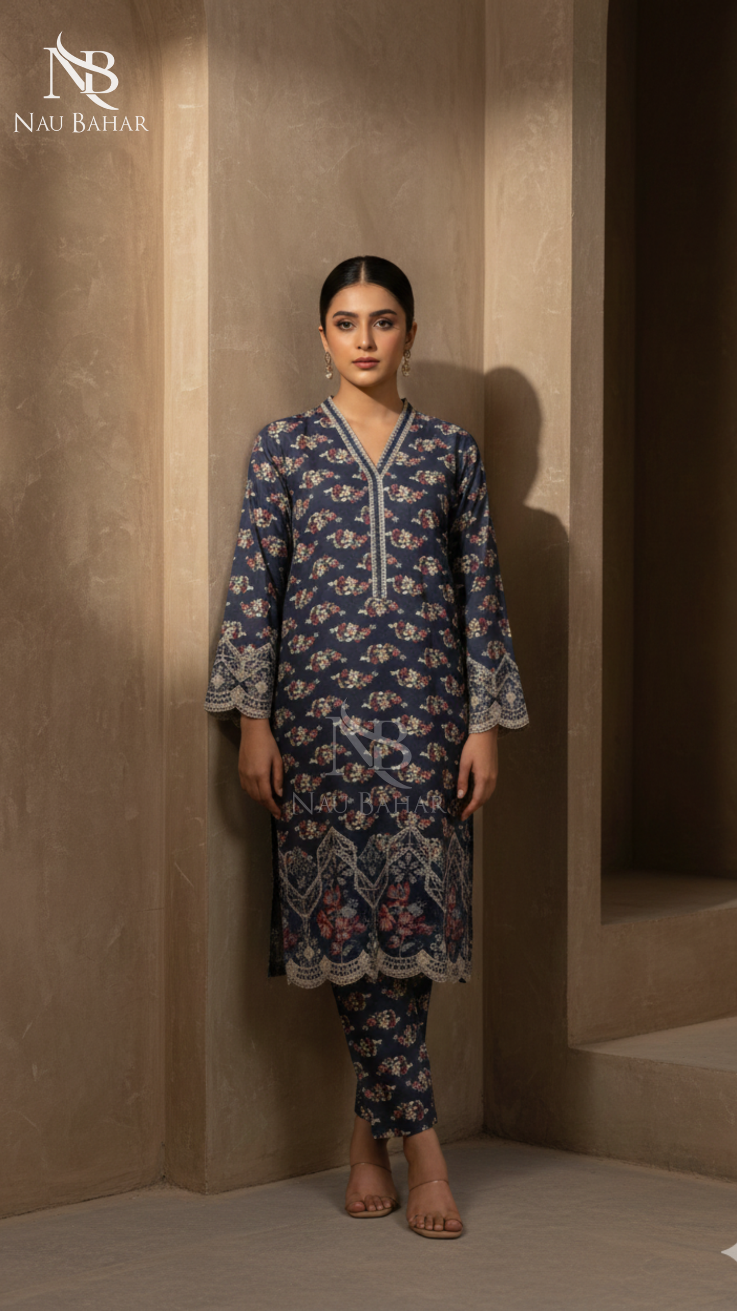 Vol-1 Khaddar Co Ords by Naubahar Embroidered Printed Khaddar 2 Piece - Winter Collection