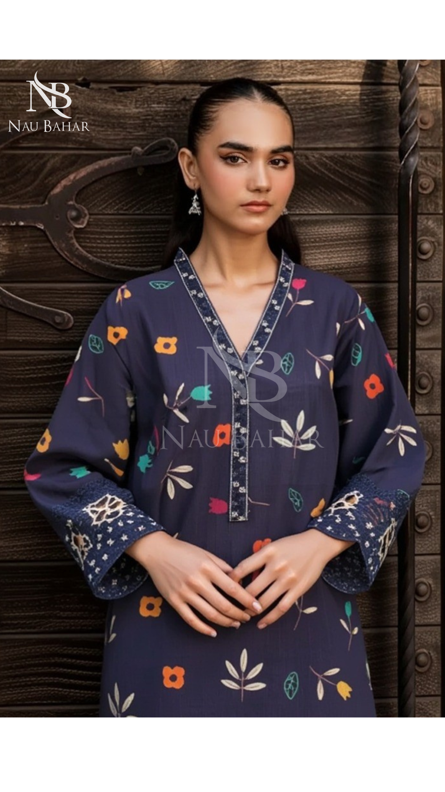 Vol-2 Khaddar Co Ords by Naubahar Embroidered Printed Khaddar 2 Piece - Winter Collection