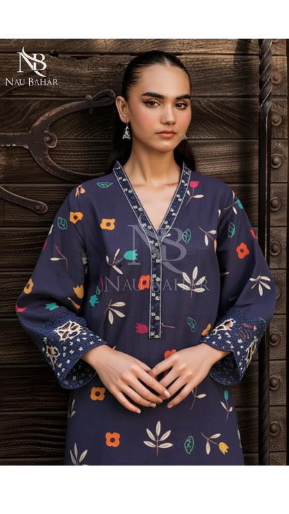 Vol-2 Khaddar Co Ords by Naubahar Embroidered Printed Khaddar 2 Piece - Winter Collection