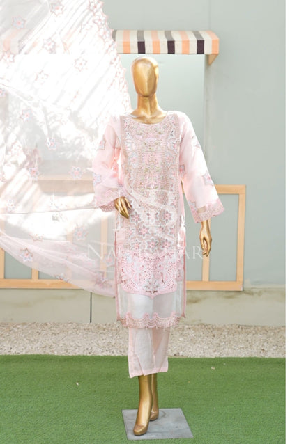 NB-156 Festive Formal Embroidered Organza Stitched 3 Piece Suit