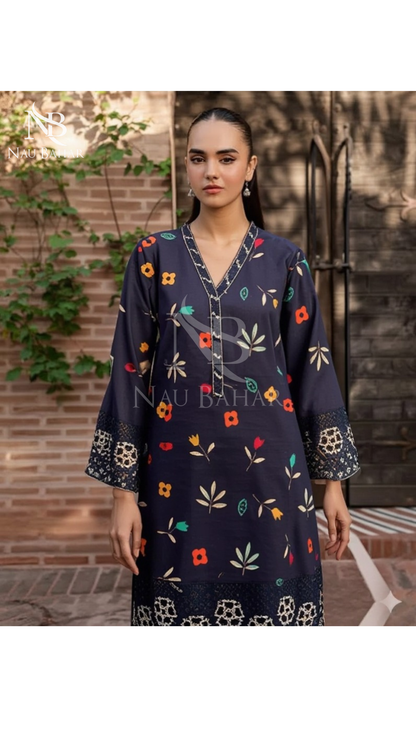 Vol-2 Khaddar Co Ords by Naubahar Embroidered Printed Khaddar 2 Piece - Winter Collection
