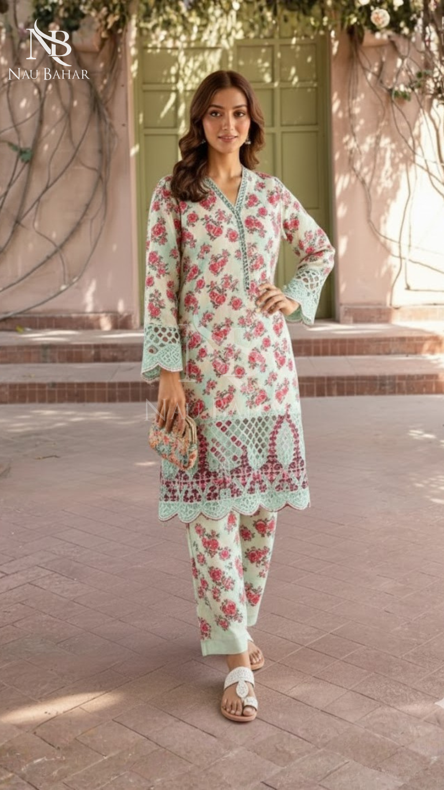 Vol-2 Khaddar Co Ords by Naubahar Embroidered Printed Khaddar 2 Piece - Winter Collection
