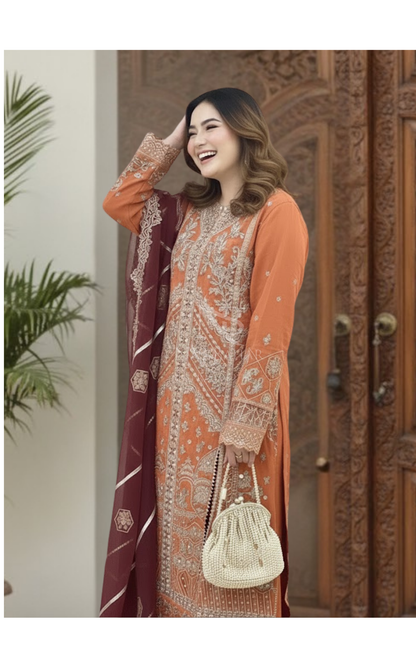 NB-15 Festive Formal Vol 2 Embroidered Organza Stitched 3 Piece Suit