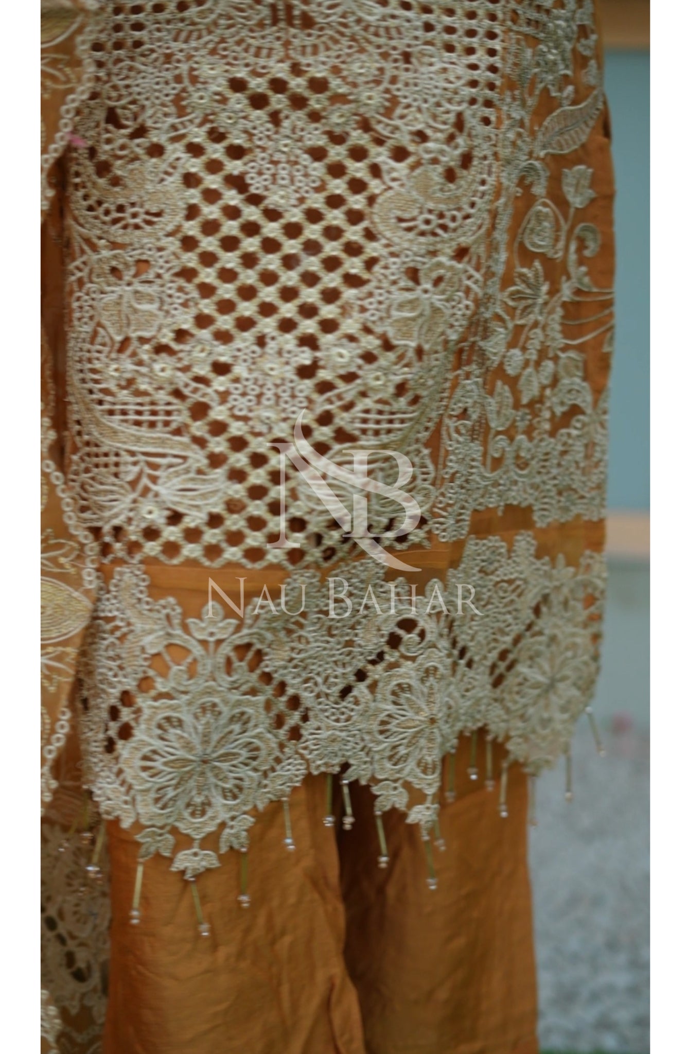 NB-151 Festive Formal Embroidered Organza Stitched 3 Piece Suit