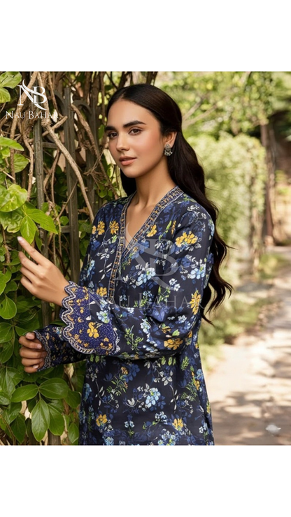 Vol-2 Khaddar Co Ords by Naubahar Embroidered Printed Khaddar 2 Piece - Winter Collection