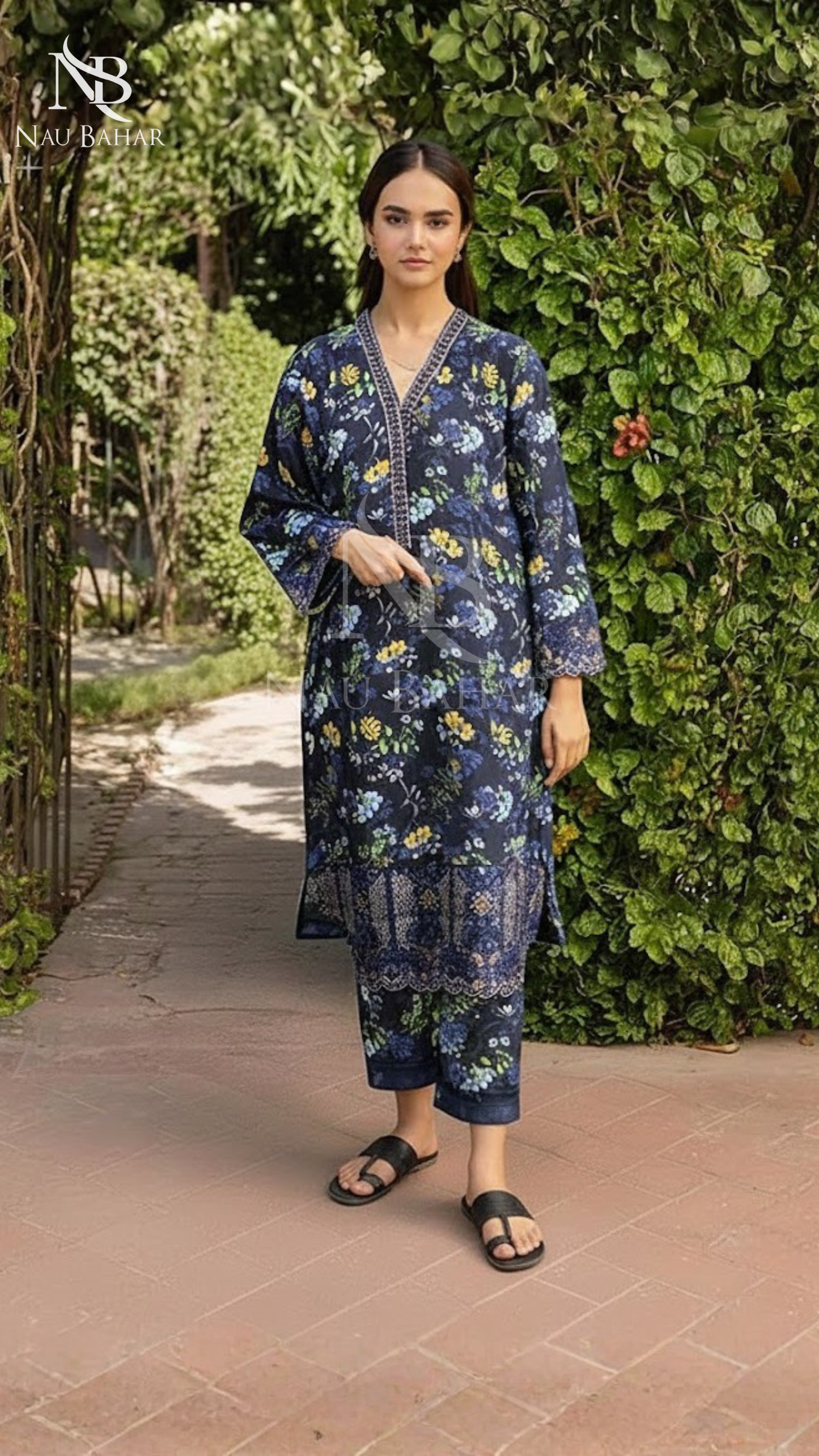 Vol-2 Khaddar Co Ords by Naubahar Embroidered Printed Khaddar 2 Piece - Winter Collection