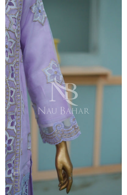 NB-156L Festive Formal Embroidered Organza Stitched 3 Piece Suit