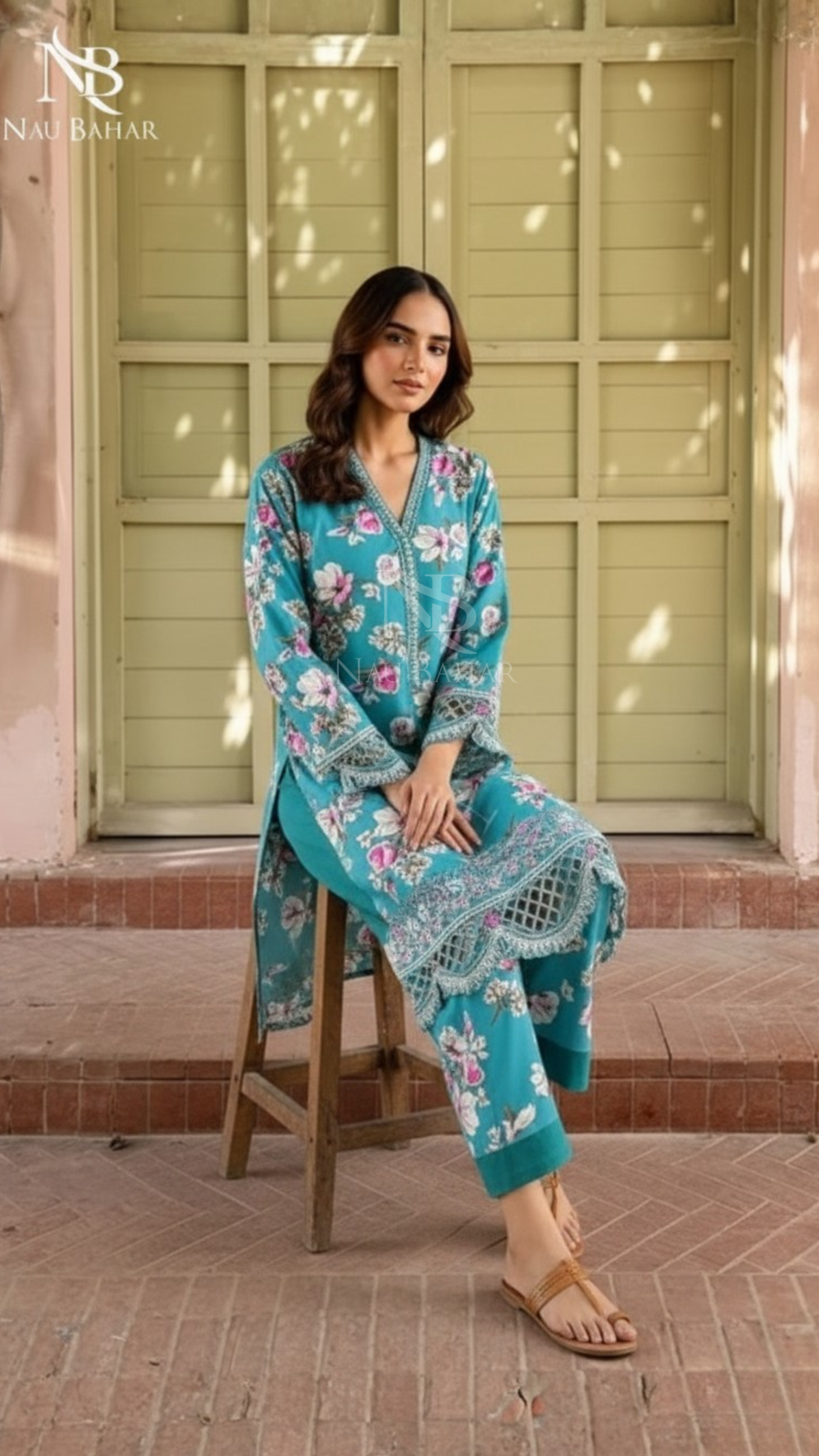 Vol-2 Khaddar Co Ords by Naubahar Embroidered Printed Khaddar 2 Piece - Winter Collection