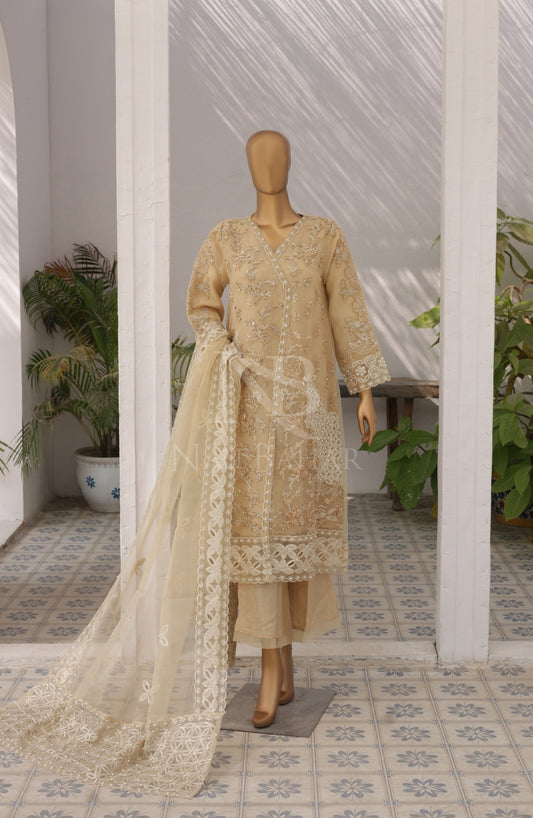 NB-154 Festive Formal Vol 4 Embroidered Organza Stitched 3 Piece Suit