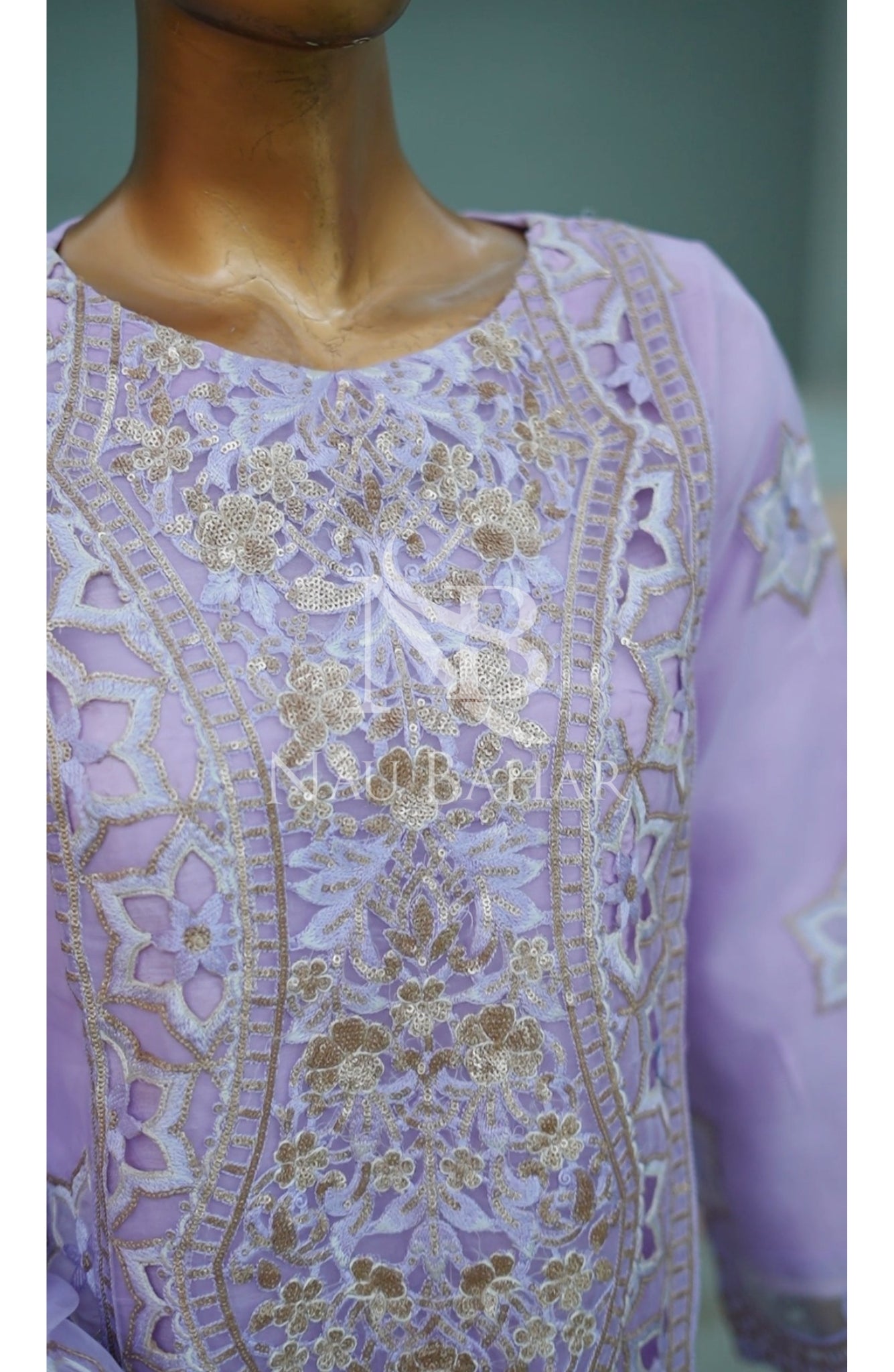 NB-156L Festive Formal Embroidered Organza Stitched 3 Piece Suit