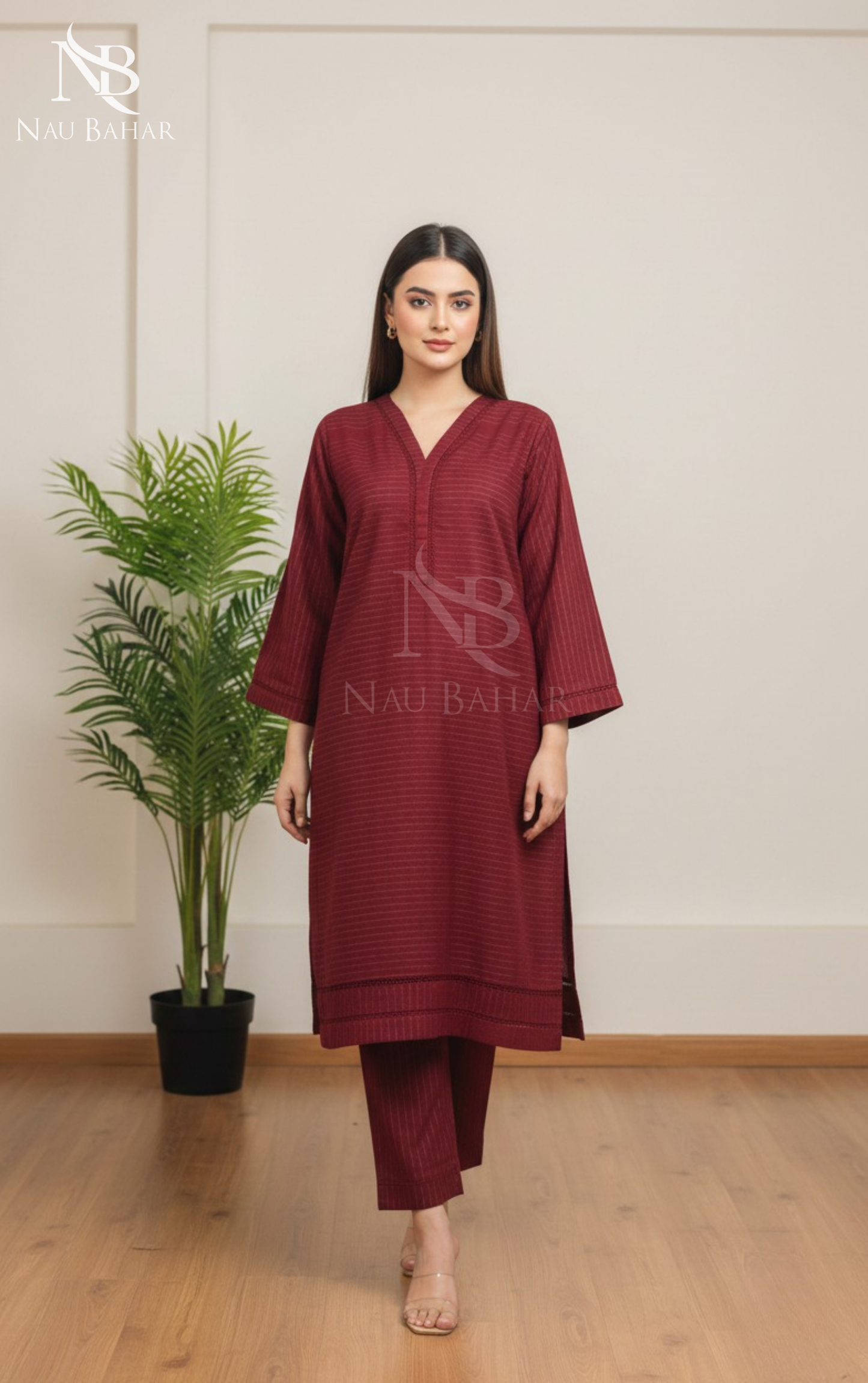 Zari by Naubahar Stiched Khaddar Solid 2 Piece - Winter Collection