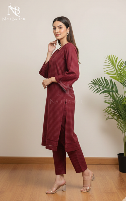 Zari by Naubahar Stiched Khaddar Solid 2 Piece - Winter Collection
