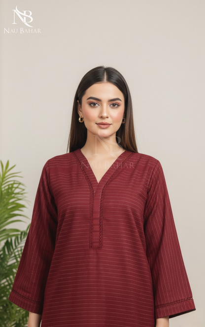 Zari by Naubahar Stiched Khaddar Solid 2 Piece - Winter Collection