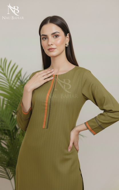 Zari by Naubahar Stiched Khaddar Solid 2 Piece - Winter Collection