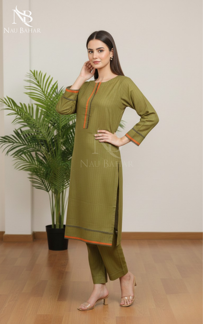 Zari by Naubahar Stiched Khaddar Solid 2 Piece - Winter Collection