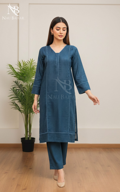Zari by Naubahar Stiched Khaddar Solid 2 Piece - Winter Collection