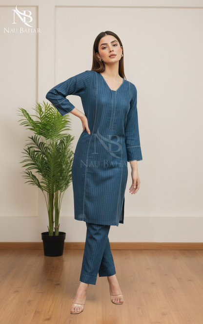 Zari by Naubahar Stiched Khaddar Solid 2 Piece - Winter Collection