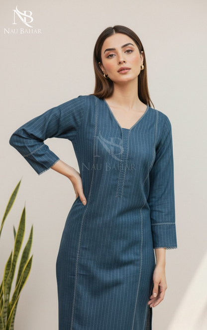 Zari by Naubahar Stiched Khaddar Solid 2 Piece - Winter Collection