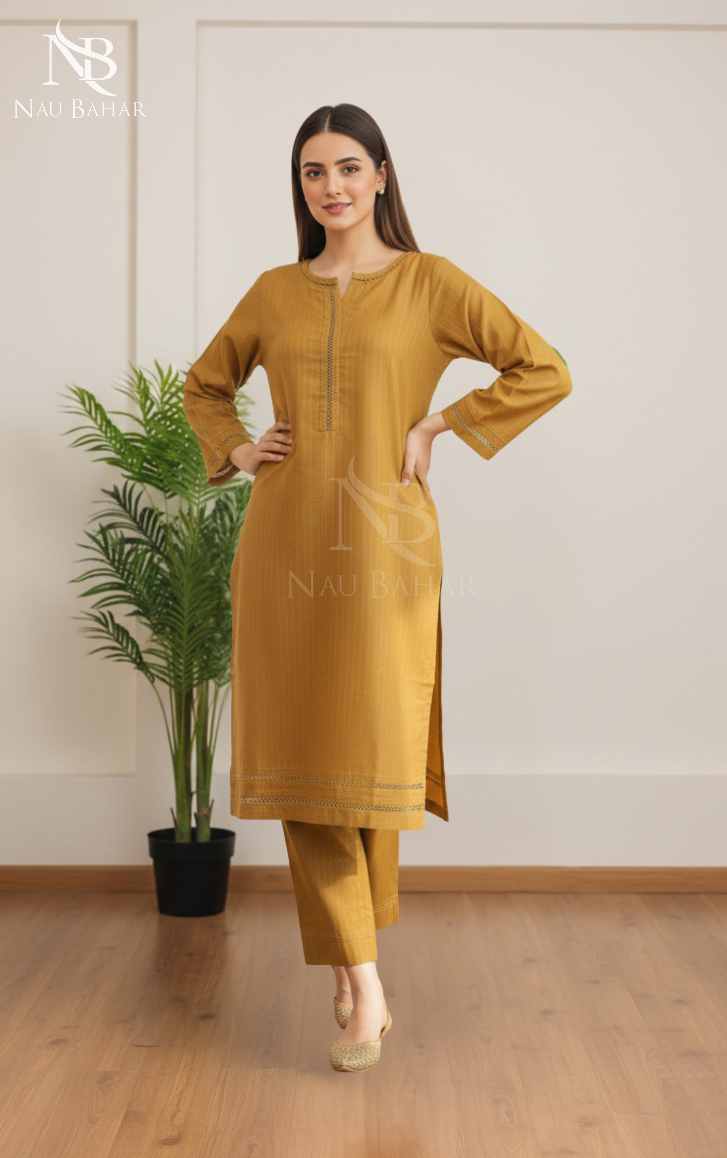 Zari by Naubahar Stiched Khaddar Solid 2 Piece - Winter Collection