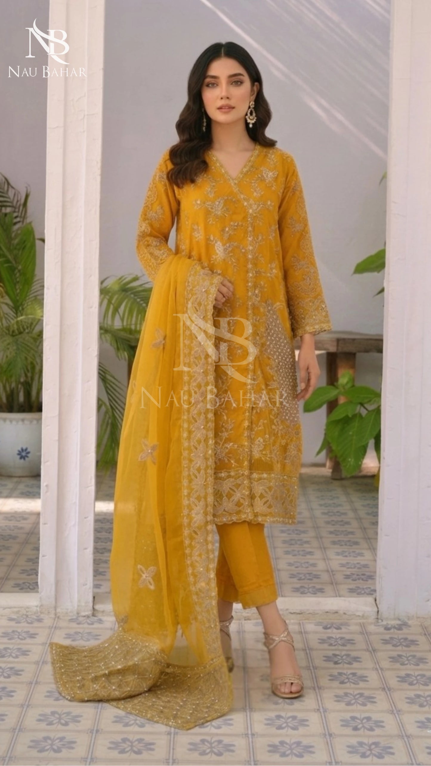 NB-154 Festive Formal Vol 3 Embroidered Organza Stitched 3 Piece Suit
