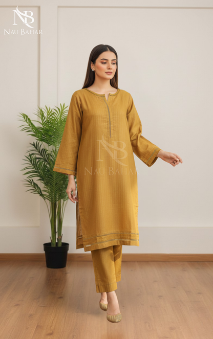 Zari by Naubahar Stiched Khaddar Solid 2 Piece - Winter Collection