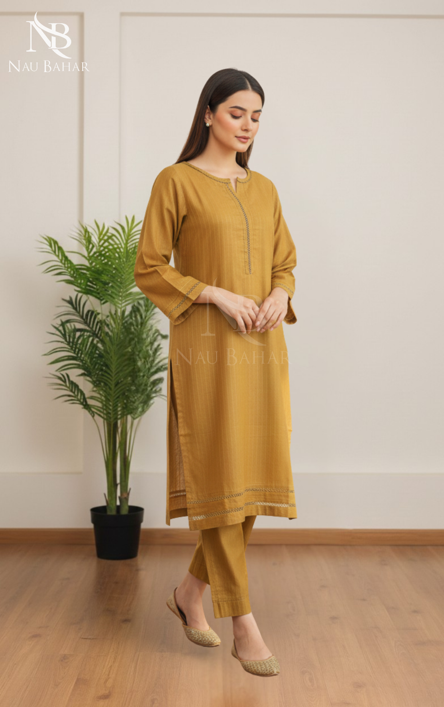 Zari by Naubahar Stiched Khaddar Solid 2 Piece - Winter Collection