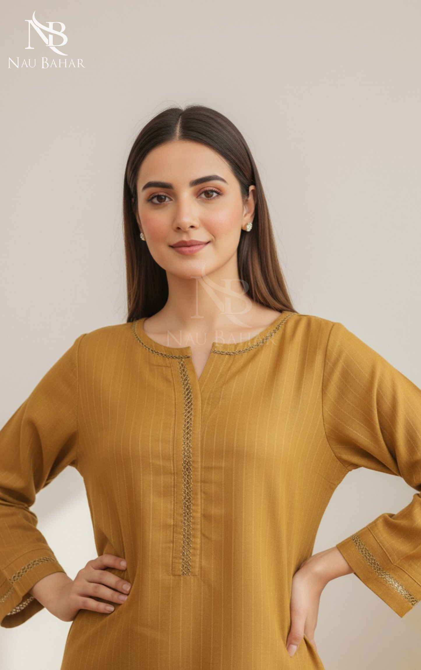 Zari by Naubahar Stiched Khaddar Solid 2 Piece - Winter Collection