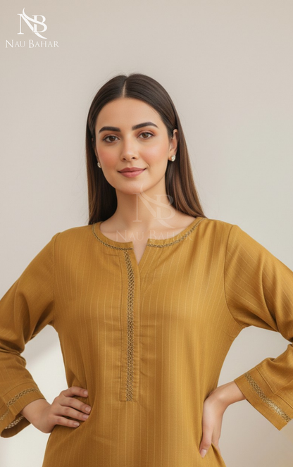 Zari by Naubahar Stiched Khaddar Solid 2 Piece - Winter Collection