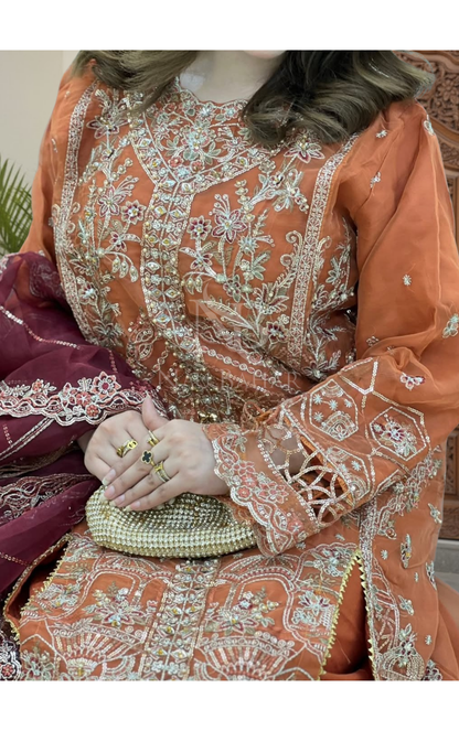NB-15 Festive Formal Vol 2 Embroidered Organza Stitched 3 Piece Suit