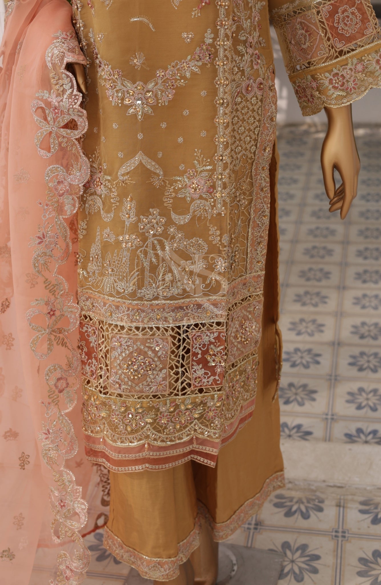 NB-02 Festive Formal Vol 4 Embroidered Organza Stitched 3 Piece Suit