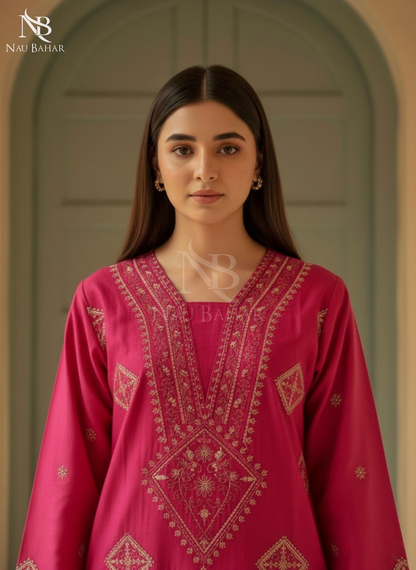 MG07 Embroidered Lawn 2 Piece Co-Ords Set