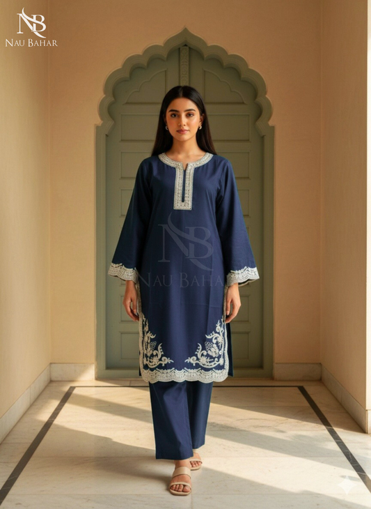 ZB04 Embroidered Lawn 2 Piece Co-Ords Set