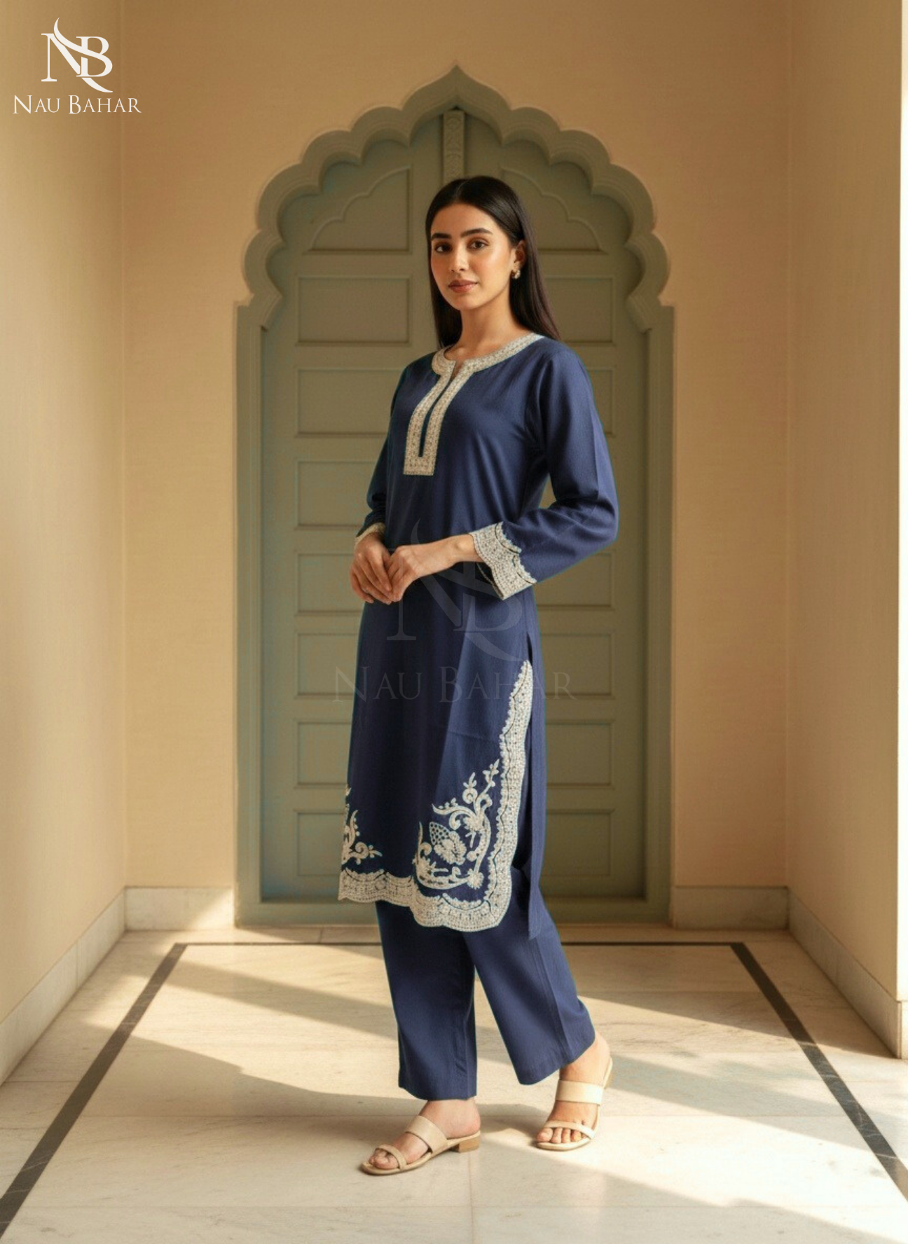 ZB04 Embroidered Lawn 2 Piece Co-Ords Set