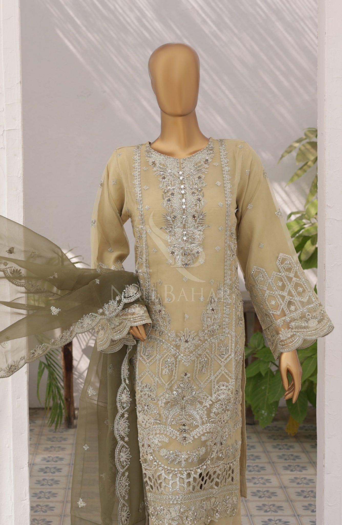 NB-10 Festive Formal Vol 4 Embroidered Organza Stitched 3 Piece Suit