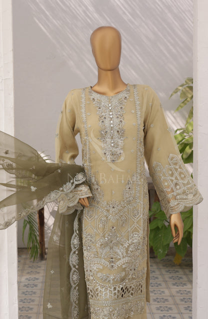 NB-10 Festive Formal Vol 4 Embroidered Organza Stitched 3 Piece Suit