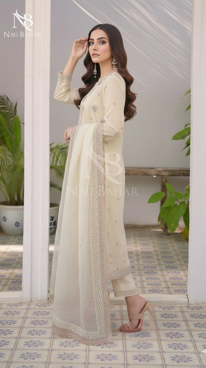 NB-16 Festive Formal Vol 3 Embroidered Organza Stitched 3 Piece Suit