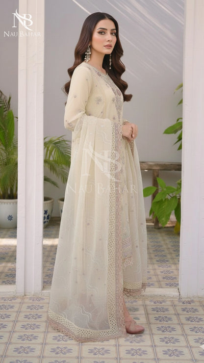 NB-16 Festive Formal Vol 3 Embroidered Organza Stitched 3 Piece Suit