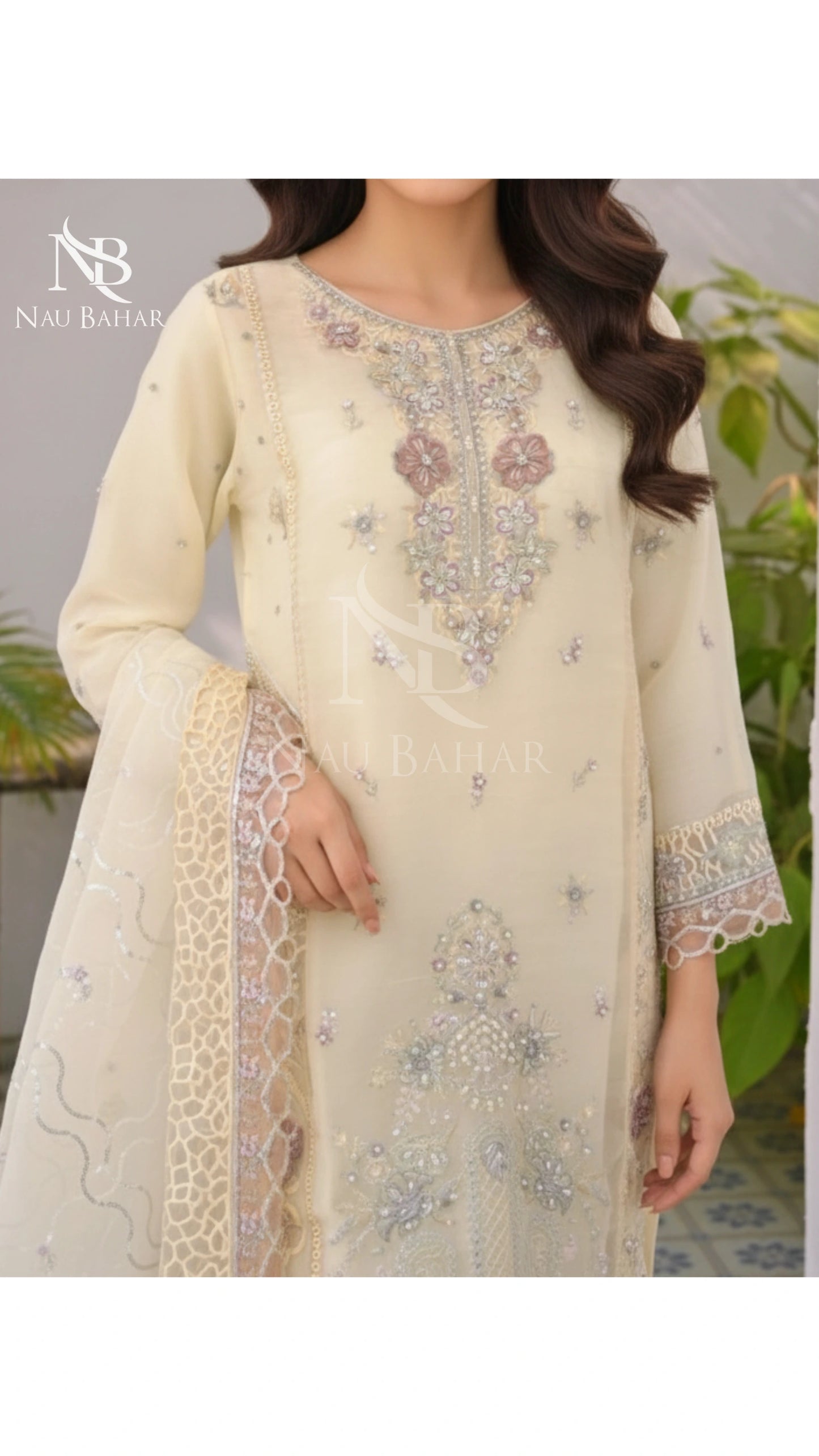 NB-16 Festive Formal Vol 3 Embroidered Organza Stitched 3 Piece Suit