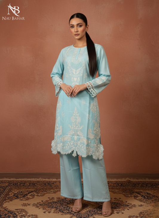 ZB07 Embroidered Lawn 2 Piece Co-Ords Set