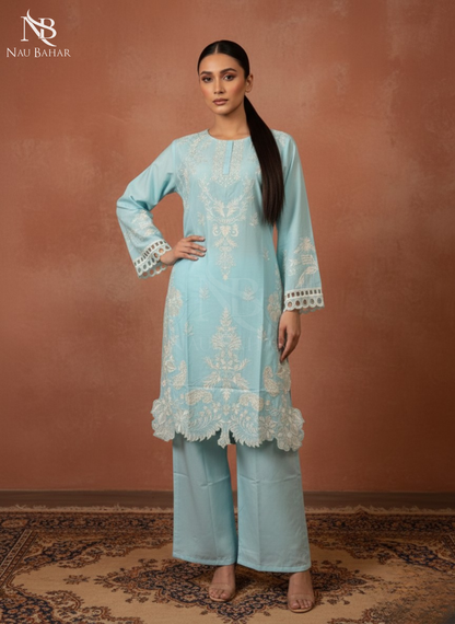 ZB07 Embroidered Lawn 2 Piece Co-Ords Set