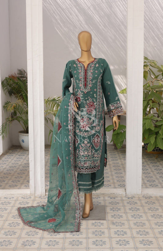 NB-19 Festive Formal Vol 3 Embroidered Organza Stitched 3 Piece Suit