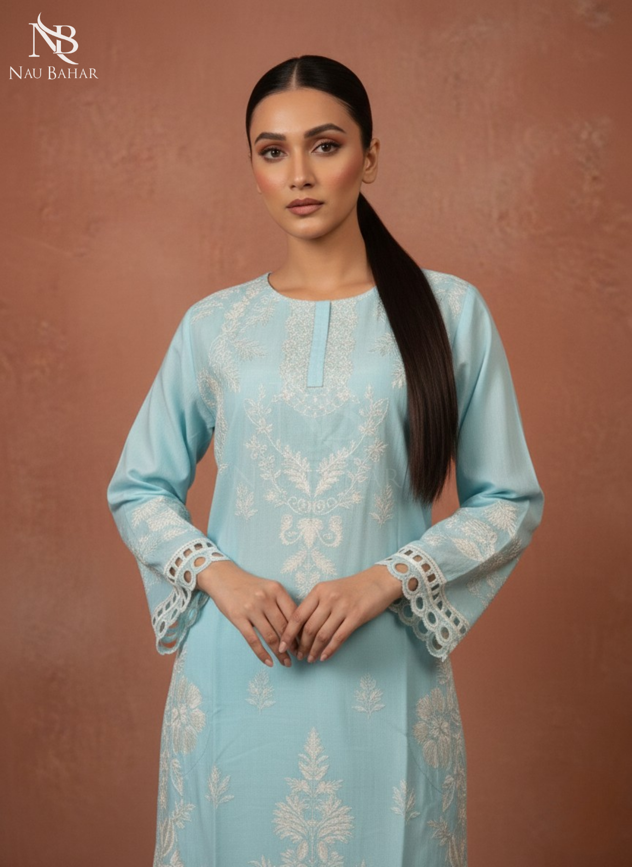 ZB07 Embroidered Lawn 2 Piece Co-Ords Set