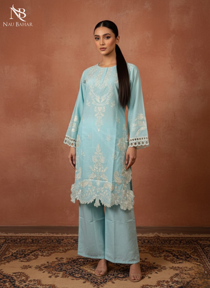 ZB07 Embroidered Lawn 2 Piece Co-Ords Set