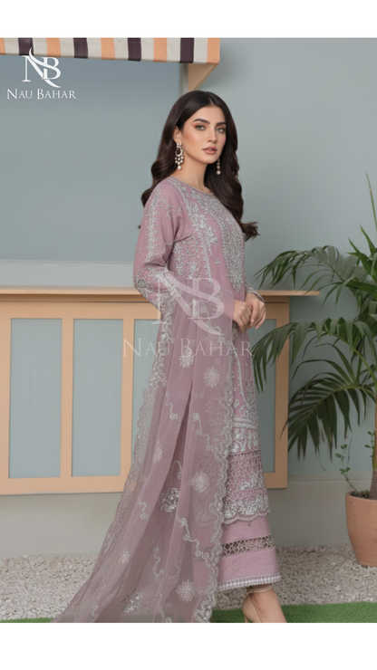 NB-21 Festive Formal Vol 3 Embroidered Organza Stitched 3 Piece Suit