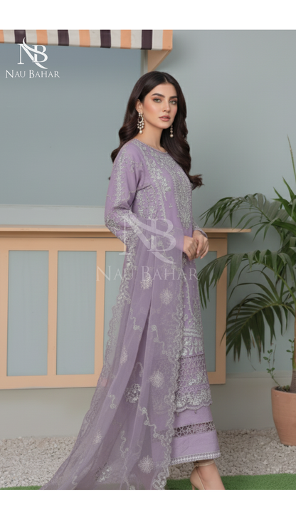 NB-06 Festive Formal Vol 2 Embroidered Organza Stitched 3 Piece Suit