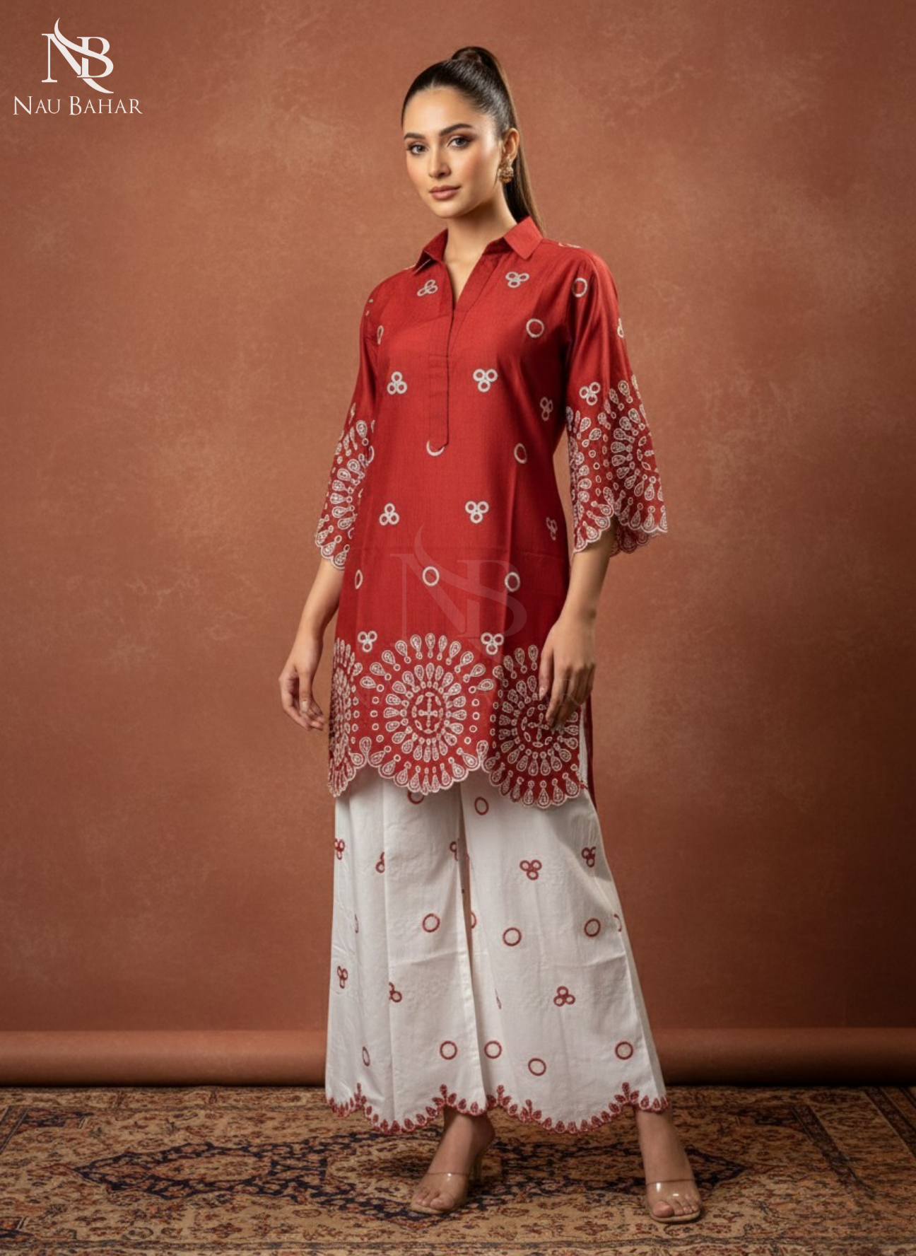 LP01 Embroidered Lawn 2 Piece Co-Ords Set